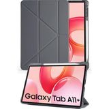 Nezih Case Samsung Galaxy Tab A11 Plus 11 Inç X230 Uyumlu Akıllı Kapak Kalem Bölmeli Tablet Kılıfı - Koyu Gri