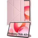 Nezih Case Samsung Galaxy Tab A11 Plus X230 11 Inç Uyumlu Akıllı Kalem Bölmeli Tablet Kılıfı - Rose Gold