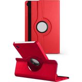 Nezih Case Samsung Galaxy Tab A11 X130 / A9 X110 8.7 Inç Uyumlu 360 Dönebilen Standlı Deri Tablet Kılıfı - Kırmızı