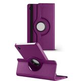 Nezih Case Samsung Galaxy Tab A11 X130 / A9 X110 8.7 Inç Uyumlu 360 Dönebilen Standlı Deri Tablet Kılıfı - Mor