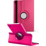 Nezih Case Samsung Galaxy Tab A11 X130 / A9 X110 8.7 Inç Uyumlu 360 Dönebilen Standlı Deri Tablet Kılıfı - Pembe