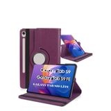 Nezih Case Samsung Galaxy Tab S10 Lite / S9 / S9 FE / S10 FE Uyumlu 360 Derece Dönen Standlı Akıllı Kılıf, Mor
