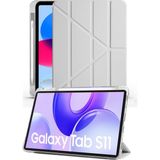 Nezih Case Samsung Galaxy Tab S11 11 Inç Uyumlu Akıllı Kalem Bölmeli Tablet Kılıfı - Gri