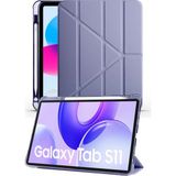 Nezih Case Samsung Galaxy Tab S11 11 Inç Uyumlu Akıllı Kalem Bölmeli Tablet Kılıfı - Lavanta - Gri