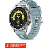 Nezih Case Samsung Galaxy Watch 46MM / Galaxy Watch 3 45MM / Gear S3 Dikişli Lansman Kordon 22MM - Açık Mavi