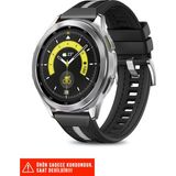 Nezih Case Samsung Galaxy Watch 46MM / Galaxy Watch 3 45MM / Gear S3 Dikişli Lansman Kordon 22MM - Siyah