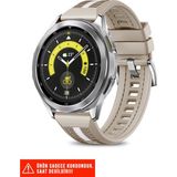 Nezih Case Samsung Galaxy Watch 46MM / Galaxy Watch 3 45MM / Gear S3 Dikişli Lansman Kordon 22MM - Starlight