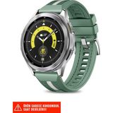 Nezih Case Samsung Galaxy Watch 46MM / Galaxy Watch 3 45MM / Gear S3 Dikişli Lansman Kordon 22MM - Yeşil