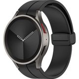 Nezih Case Samsung Galaxy Watch 6 Classic 43 / 47 mm Uyumlu Kordon Magnet Tokalı Silikon Strap - Siyah