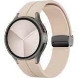 Nezih Case Samsung Galaxy Watch 6 Classic 43 / 47 mm Uyumlu Kordon Magnet Tokalı Silikon Strap - Starlight