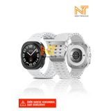 Nezih Case Samsung Galaxy Watch Ultra 47mm Uyumlu Tırtıklı Tasarım Metal Tokalı Silikon Kordon