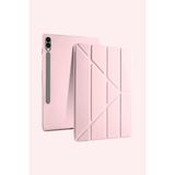 Nezih Case Samsung Tab S9 (X710) / Tab S9 Fe (X510) Kılıf Kalem Bölmeli Uyku Modlu Standlı Arkası Silikon Kapak - Rose Gold