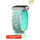 Nezih Case Watch 5/6/7/8/9/10/se/ultra/ultra2 44/45/49mm / Seri 10 46 / Seri 11 46mm Uyumlu Leopar Silikon Kordon - Apple Watch 2/3/4/5/6/7/8/9/10/Se/Se2/ultra/ultra2 44/45/46/49mm - Gri