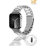 Nezih Case Watch 6/7/8/9/10/se/ultra/ultra2 44/45/49mm / Seri 10 46 / Seri 11 46mm Uyumlu Çelik Kordon - Apple Watch Seri 2/3/4/5/6/7/8/9/10/SE/SE2/ultra/ultra 2 44 45 46mm 49mm - Gümüş
