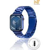 Nezih Case Watch 6/7/8/9/10/se/ultra/ultra2 44/45/49mm / Seri 10 46 / Seri 11 46mm Uyumlu Çelik Kordon - Apple Watch Seri 2/3/4/5/6/7/8/9/10/SE/SE2/ultra/ultra 2 44 45 46mm 49mm - Mavi