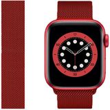 Nezih Case Watch 6/7/8/9/10/se/ultra/ultra2 44/45/49mm / Seri 10 46 / Seri 11 46mm Uyumlu Hasır Metal Kordon - Chinese Red