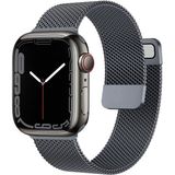 Nezih Case Watch 6/7/8/9/10/se/ultra/ultra2 44/45/49mm / Seri 10 46 / Seri 11 46mm Uyumlu Hasır Metal Kordon - Gray