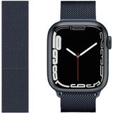 Nezih Case Watch 6/7/8/9/10/se/ultra/ultra2 44/45/49mm / Seri 10 46 / Seri 11 46mm Uyumlu Hasır Metal Kordon - Midnight