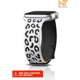 Nezih Case Watch Seri 5/6/7/8/9/se 38/40/41mm Seri 10 42 / Seri 11 42mm Uyumlu Leopar Silikon Kordon - Apple Watch Seri 2/3/4/5/6/7/8/9/se 38 40 41 ve Seri 10 42mm - Beyaz