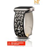 Nezih Case Watch Seri 5/6/7/8/9/se 38/40/41mm Seri 10 42 / Seri 11 42mm Uyumlu Leopar Silikon Kordon - Apple Watch Seri 2/3/4/5/6/7/8/9/se 38 40 41 ve Seri 10 42mm - Koyu Gri