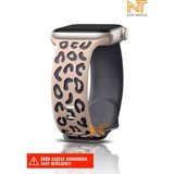 Nezih Case Watch Seri 5/6/7/8/9/se 38/40/41mm Seri 10 42 / Seri 11 42mm Uyumlu Leopar Silikon Kordon - Apple Watch Seri 2/3/4/5/6/7/8/9/se 38 40 41 ve Seri 10 42mm - Krem