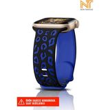 Nezih Case Watch Seri 5/6/7/8/9/se 38/40/41mm Seri 10 42 / Seri 11 42mm Uyumlu Leopar Silikon Kordon - Apple Watch Seri 2/3/4/5/6/7/8/9/se 38 40 41 ve Seri 10 42mm - Siyah - Mavi