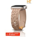 Nezih Case Watch Seri 5/6/7/8/9/se 38/40/41mm Seri 10 42 / Seri 11 42mm Uyumlu Leopar Silikon Kordon - Apple Watch Seri 2/3/4/5/6/7/8/9/se 38 40 41 ve Seri 10 42mm - Turuncu