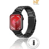 Nezih Case Watch Seri 5/6/7/8/9/se 38/40/41mm Seri 10 42 / Seri 11 42mm Uyumlu Paslanmaz Çelik Metal Kordon - Apple Watch Seri 2/3/4/5/6/7/8/9/SE/SE2 38 40 41mm ve Seri 10 42mm - Siyah