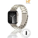 Nezih Case Watch Seri 5/6/7/8/9/se 38/40/41mm Seri 10 42 / Seri 11 42mm Uyumlu Paslanmaz Çelik Metal Kordon - Apple Watch Seri 2/3/4/5/6/7/8/9/SE/SE2 38 40 41mm ve Seri 10 42mm - Starlight