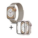 Nezih Case Watch Seri 7/8/9 41mm Uyumlu Hasır Örgü Metal Kordon Ve Kasa Ekran Koruyucu 360 Tam Koruma Set