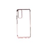 Nezih Case Xiaomi Mi 10T 5G ile Uyumlu, Kenarları Renkli Arkası Şeffaf Silikon Kılıf, Rose