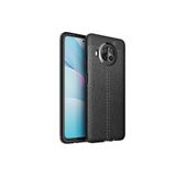 Nezih Case Xiaomi Mi 10T Lite 5G ile Uyumlu Deri Görünüm Silikon Kılıf, Siyah