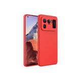 Nezih Case Xiaomi Mi 11 Ultra ile Uyumlu Kılıf, Kamera Korumalı, Kadife İç Yüzeyli, Silikon Kapak, Kırmızı