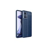 Nezih Case Xiaomi Mi 11T Pro 5G ile Uyumlu Deri Görünüm Silikon Kılıf, Lacivert