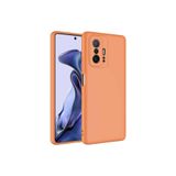 Nezih Case Xiaomi Mi 11T Pro Uyumlu Kılıf, Kamera Korumalı, Kadife İç Yüzeyli Silikon Kapak, Turuncu