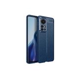 Nezih Case Xiaomi Mi 12 Pro Uyumlu Deri Görünüm Silikon Kılıf, Lacivert