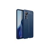 Nezih Case Xiaomi Mi 12 Uyumlu Deri Görünüm Silikon Kılıf, Lacivert
