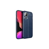 Nezih Case Xiaomi Mi 13 Lite Uyumlu Deri Görünümlü Dikiş Desenli Kamera Korumalı Kılıf, Lacivert