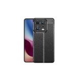 Nezih Case Xiaomi Mi 13 Uyumlu Deri Görünümlü Dikiş Desenli Kamera Korumalı Kılıf, Siyah