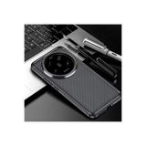 Nezih Case Xiaomi Mi 14 Ultra ile Uyumlu Kamera Korumalı, Karbon Tasarım, Silikon Kılıf, Siyah