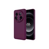 Nezih Case Xiaomi Mi 14 Ultra ile Uyumlu Kılıf, Kadife İç Yüzeyli, Kamera Korumalı, Silikon Kapak, Koyu Mor
