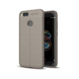 Nezih Case Xiaomi Mi 5x ile Uyumlu Deri Görünüm Silikon Kılıf, Gri