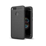 Nezih Case Xiaomi Mi 5X Uyumlu Deri Görünümlü Silikon Kılıf, Siyah