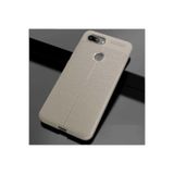Nezih Case Xiaomi Mi 8 Lite Uyumlu Deri Görünüm Silikon Kılıf, Gri