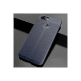 Nezih Case Xiaomi Mi 8 Lite Uyumlu Deri Görünümlü Silikon Kılıf, Lacivert