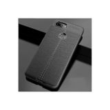 Nezih Case Xiaomi Mi 8 Lite Uyumlu Deri Görünümlü Silikon Kılıf, Siyah