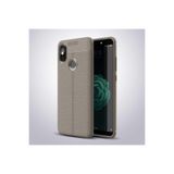 Nezih Case Xiaomi Mi 8 Uyumlu Deri Görünümlü Silikon Kılıf, Gri