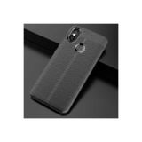 Nezih Case Xiaomi Mi A2 Lite Uyumlu Deri Görünümlü Silikon Kılıf, Siyah