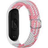 Nezih Case Xiaomi Mi Band 3/4/5/6 Akıllı Bileklik Örgü Kordon - Kum Pembe - Beyaz
