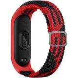 Nezih Case Xiaomi Mi Band 3/4/5/6 Akıllı Bileklik Örgü Kordon Siyah - Kırmızı